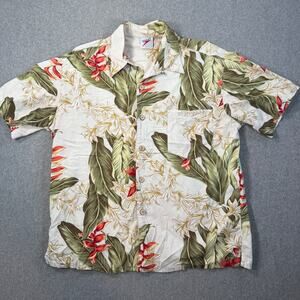 Vintage Speedo Hawaiian Button Down Shirt Men's Medium Short Sleeve Palm Print